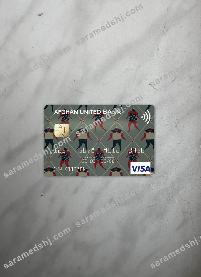 Afghanistan Afghan United Bank visa card photolook front